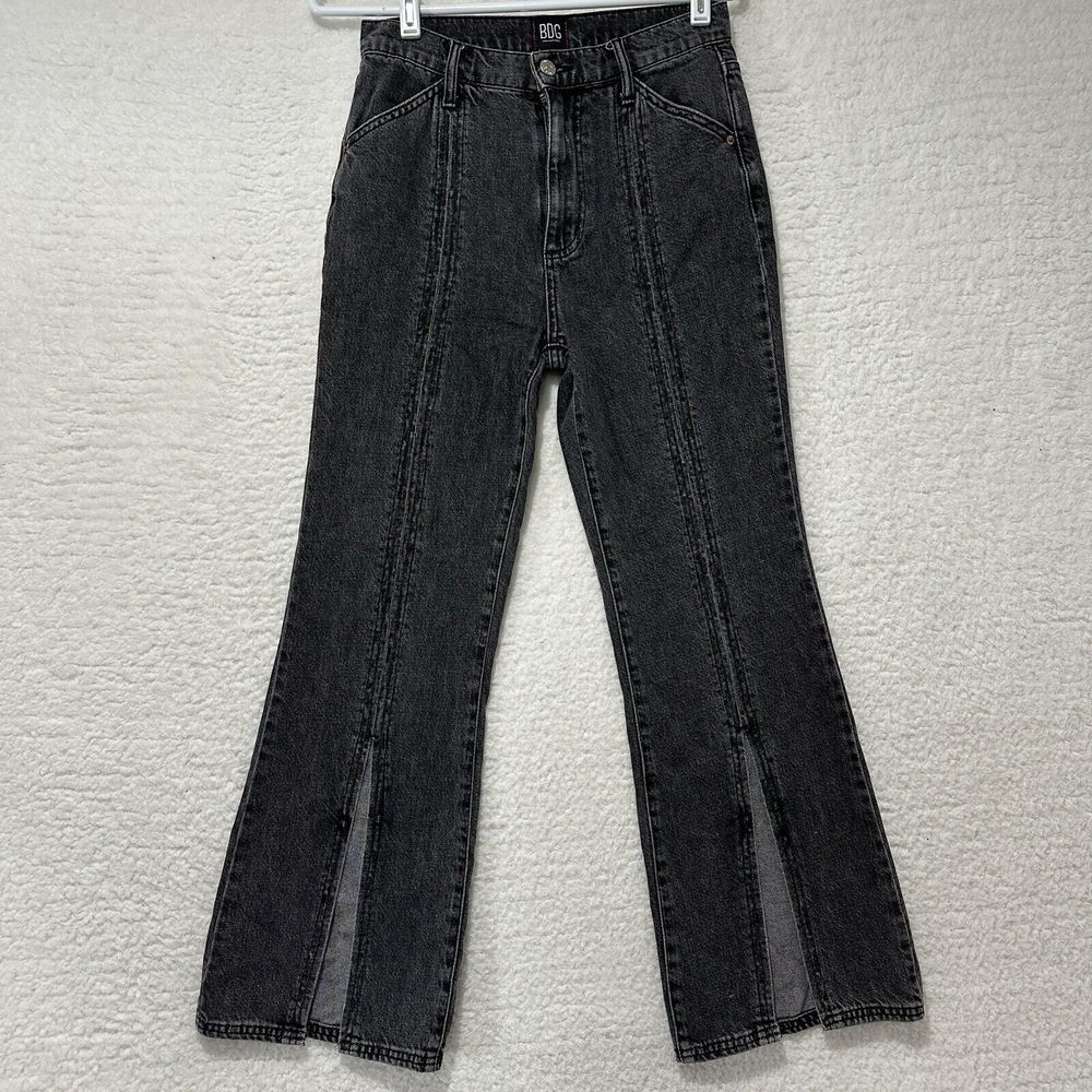 Urban Outfitters BDG Jeans Womens Charcoal Black High Rise With A Slit Size 26